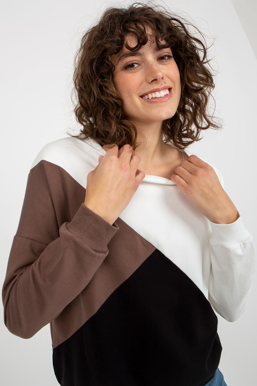 Bíločerná basic mikina s kulatým...