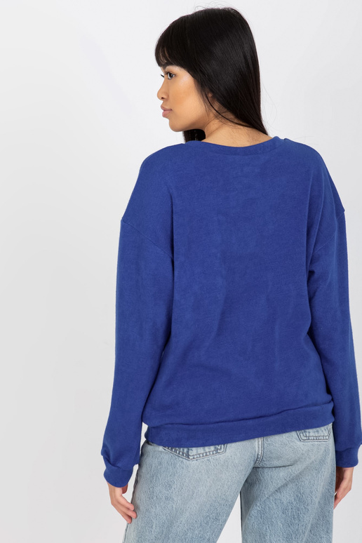 Tmavě modrý dámský klasický svetr s...