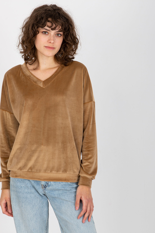 Velurová mikina Camel bez kapuce s...