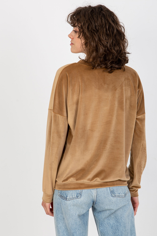 Velurová mikina Camel bez kapuce s...