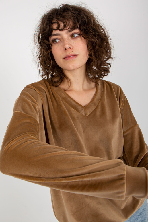 Velurová mikina Camel bez kapuce s...