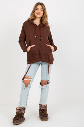 Tmavě hnědá klokaní mikina...