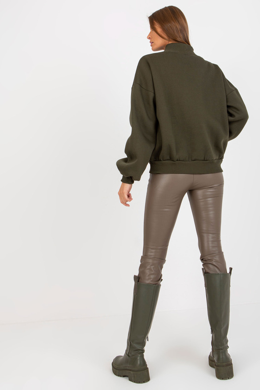 Khakifarbenes mikina s potiskem a... Khakifarbenes mikina s potiskem a...