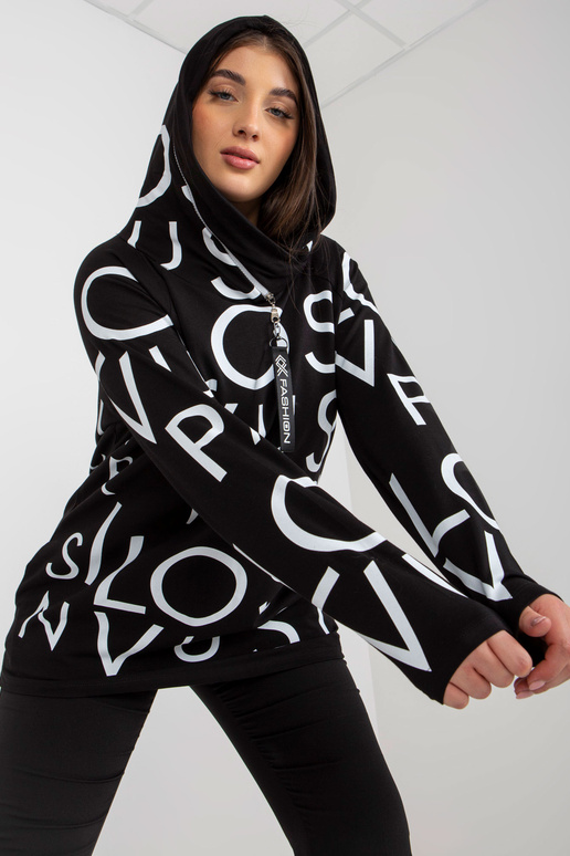 Černá dámská mikina velké velikosti s...