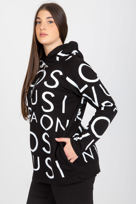 Černá dámská mikina velké velikosti s...