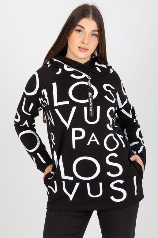 Černá dámská mikina velké velikosti s...