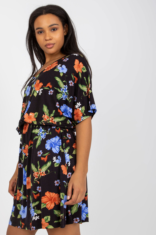 Černomodré květinové minišaty plus...