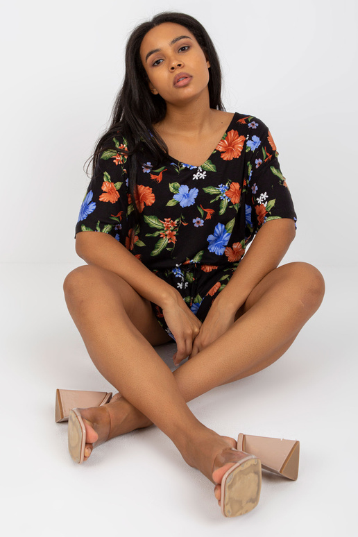 Černomodré květinové minišaty plus...