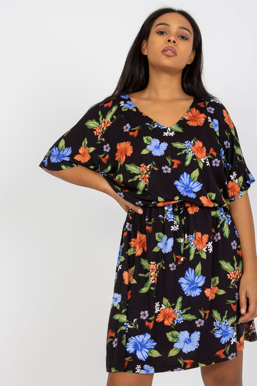 Černomodré květinové minišaty plus...