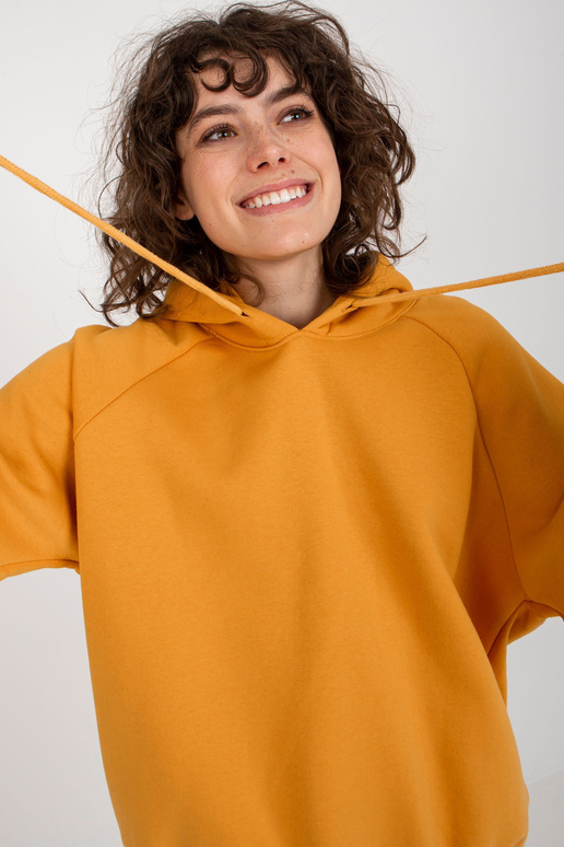 Tmavě žlutá mikina basic oversize