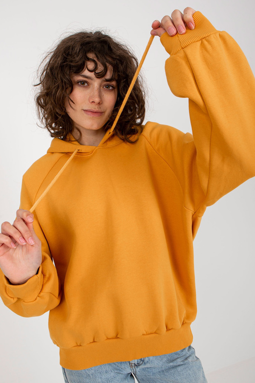 Tmavě žlutá mikina basic oversize