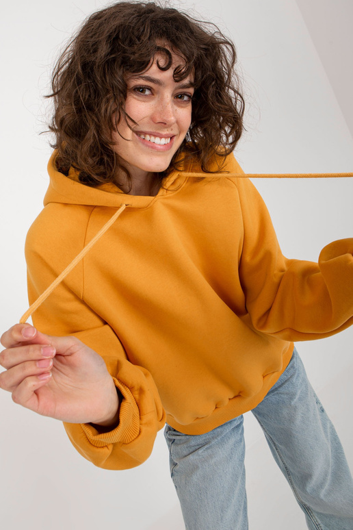 Tmavě žlutá mikina basic oversize