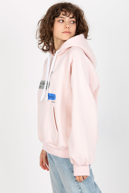 Světle růžová mikina s potiskem a...
