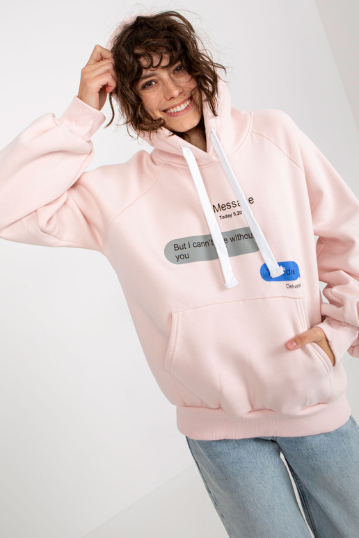 Světle růžová mikina s potiskem a...