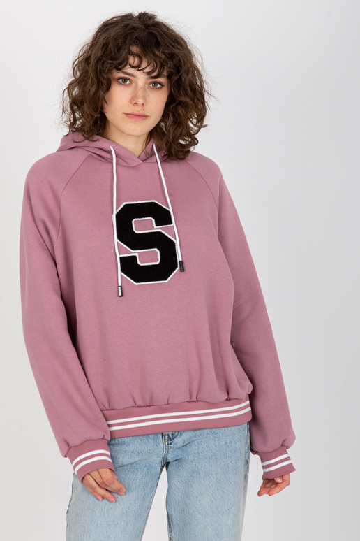 Špinavá růžová mikina s mikinou s...