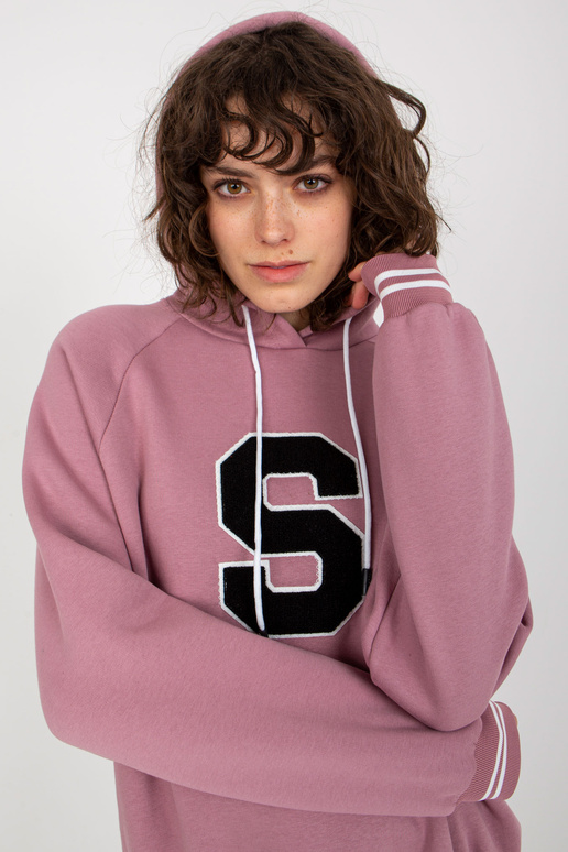 Špinavá růžová mikina s mikinou s...