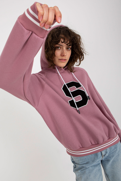 Špinavá růžová mikina s mikinou s...