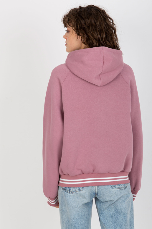 Špinavá růžová mikina s mikinou s...