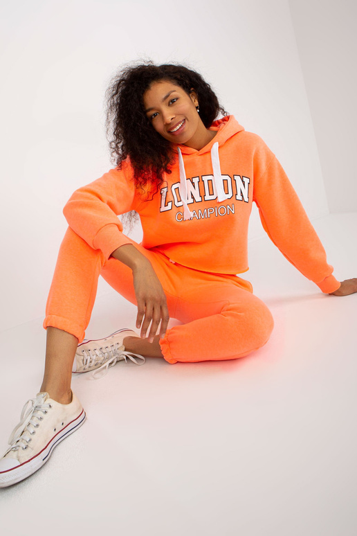 Fluo oranžová mikina s potiskem Laraina Fluo oranžová mikina s potiskem Laraina