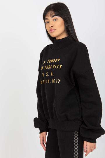 Černá mikina s potiskem a...