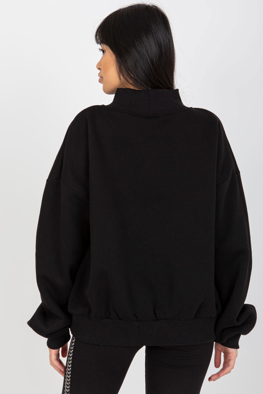 Černá mikina s potiskem a rolákem