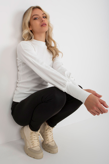 Bílá žebrovaná halenka s... 2