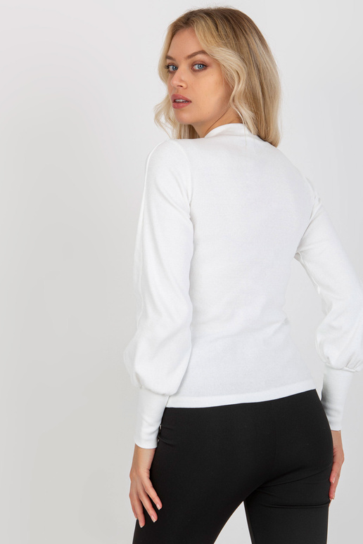 Bílá žebrovaná halenka s širokým...