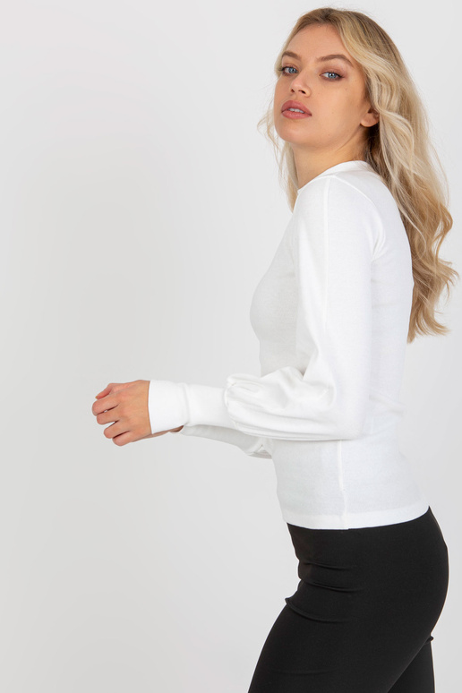 Bílá žebrovaná halenka s širokým...