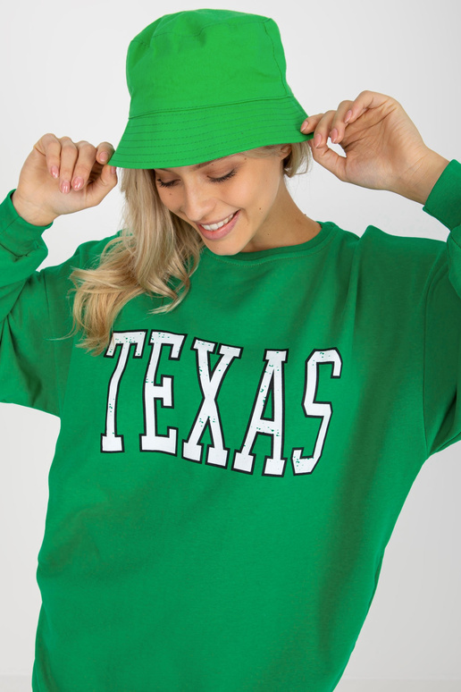 Zelená dlouhá volná mikina s nápisem...