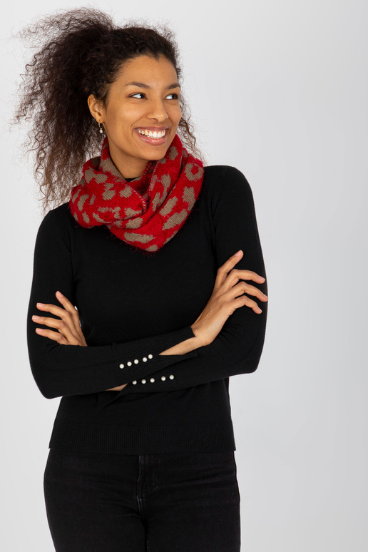 Červený a tmavě béžový dámský...