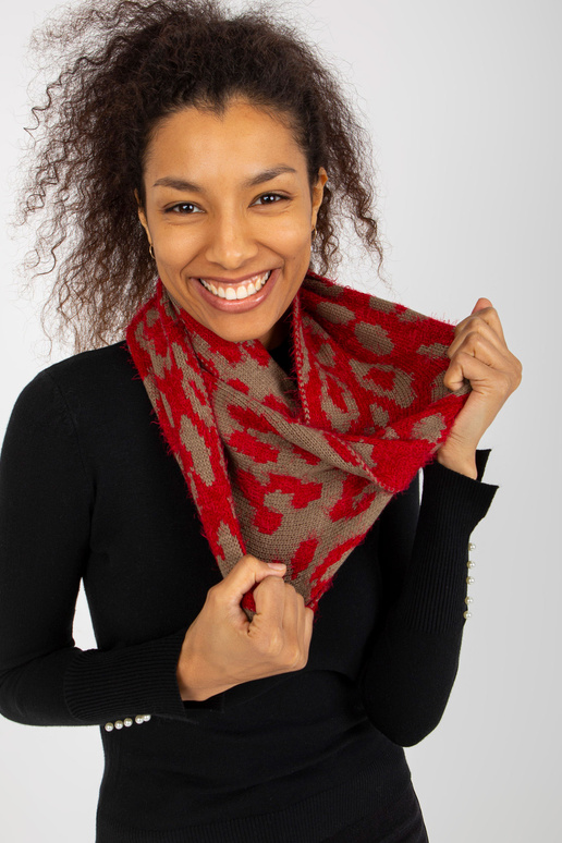 Červený a tmavě béžový dámský...