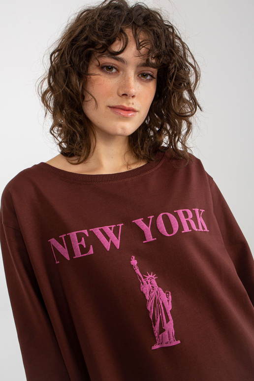 Bluza VI-BL-3212.15X D.HNĚDÁ/RŮŽOVÁ