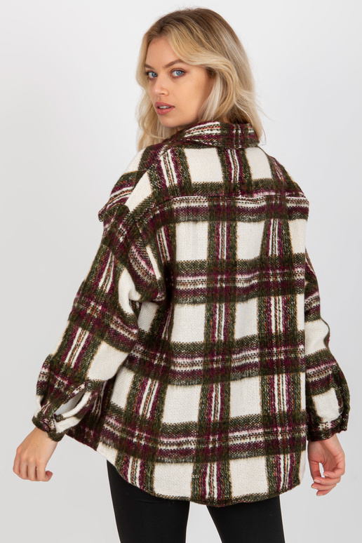 Vínová a khaki teplá kostkovaná...