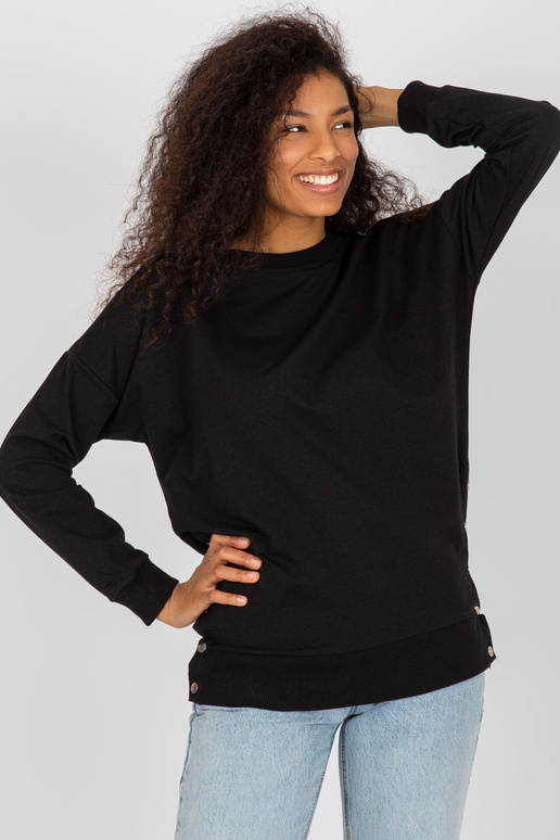 Černá volná mikina pro ženy bez...