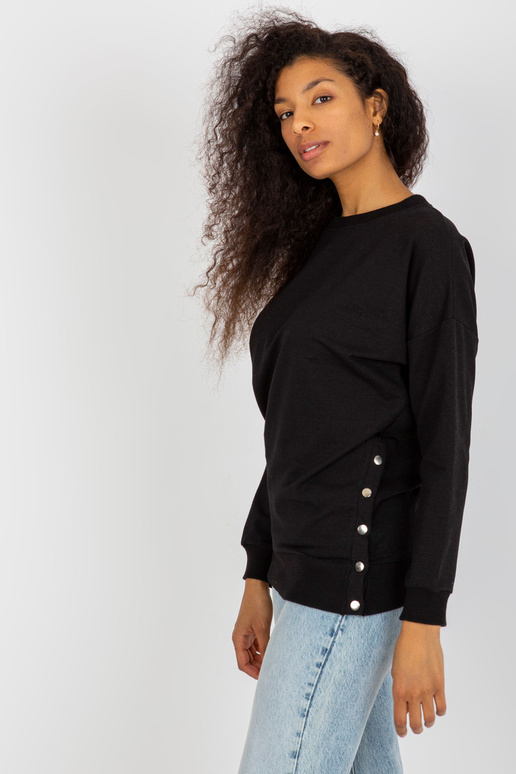 Černá volná mikina pro ženy bez...