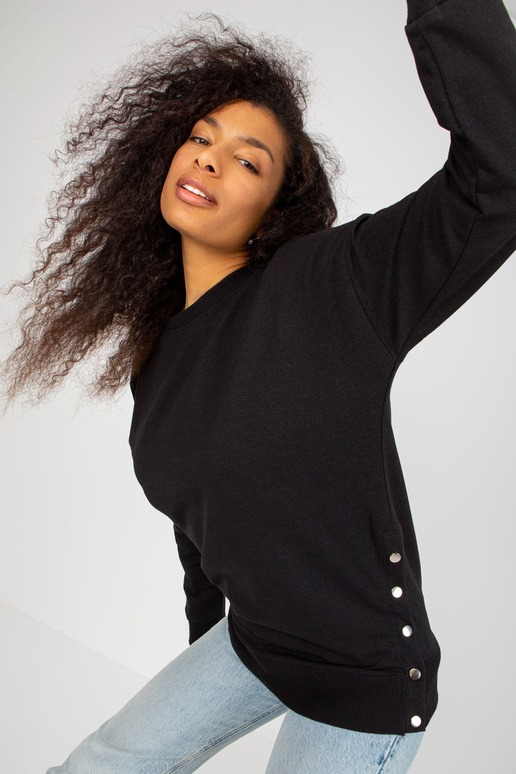 Černá volná mikina pro ženy bez...