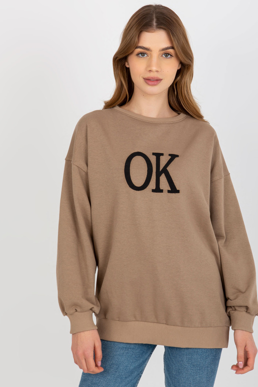 Tmavě béžová volná mikina bez kapuce... Tmavě béžová volná mikina bez kapuce...