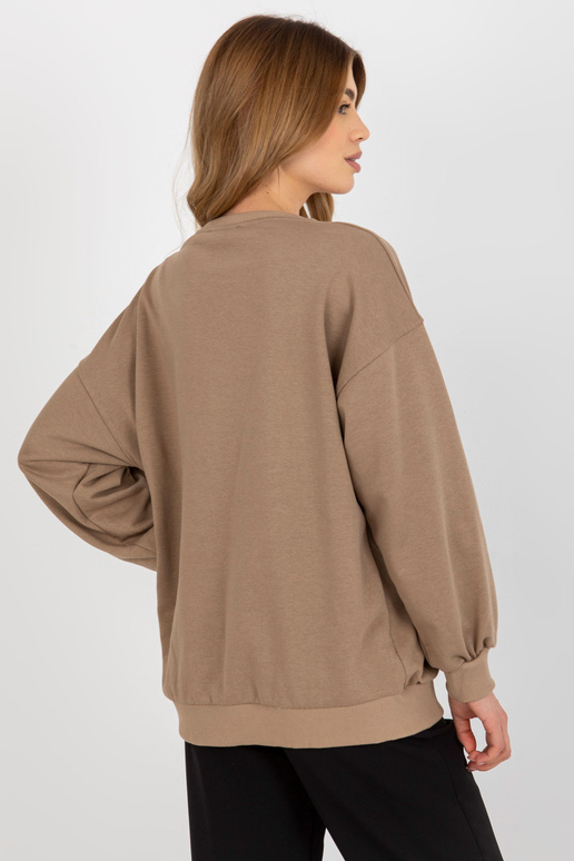 Tmavě béžová volná mikina bez kapuce... Tmavě béžová volná mikina bez kapuce...