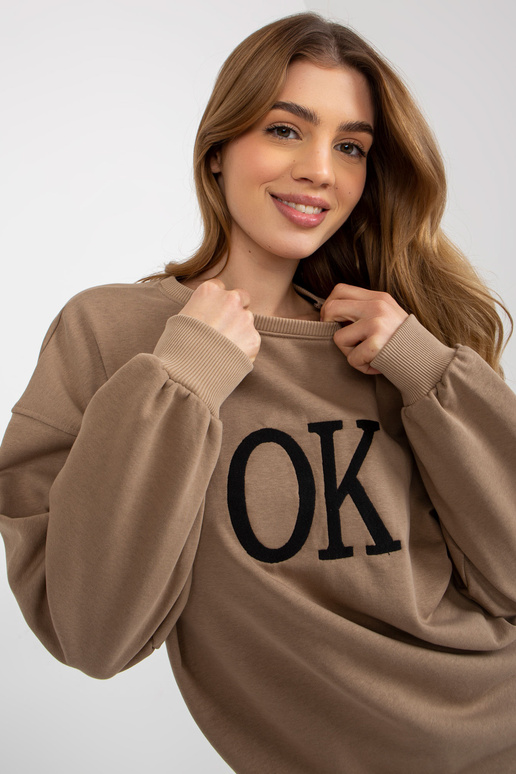 Tmavě béžová volná mikina bez kapuce... Tmavě béžová volná mikina bez kapuce...