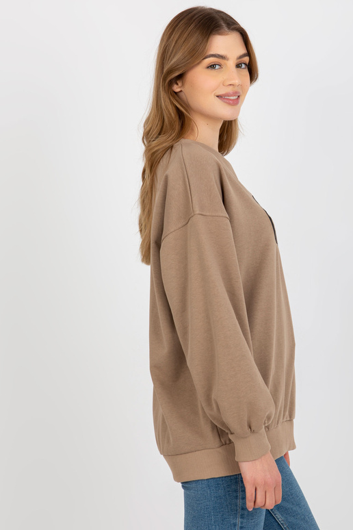 Tmavě béžová volná mikina bez kapuce... Tmavě béžová volná mikina bez kapuce...