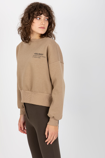 Tmavě béžová krátká mikina...