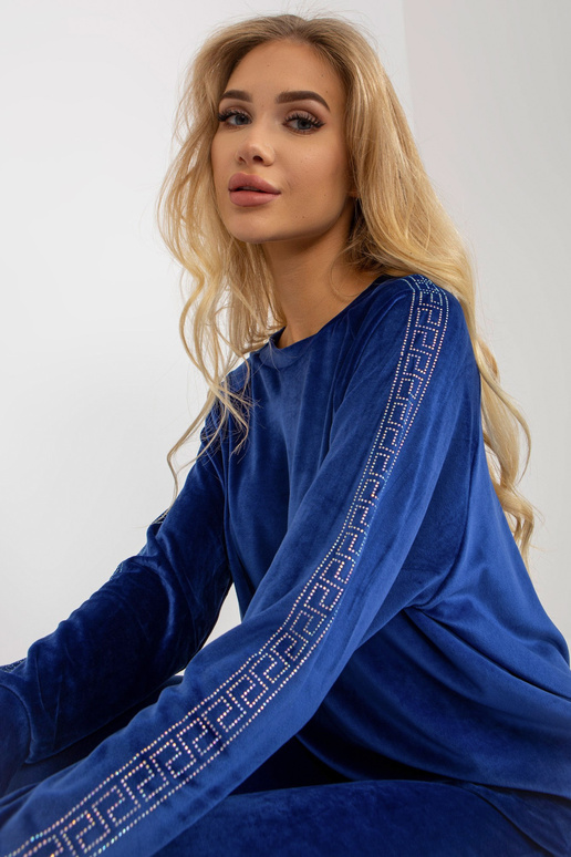 Kobaltová dvoudílná velurová sada s...