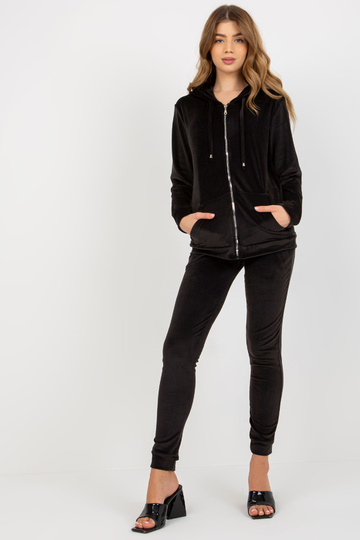 Černý dámský velurový set s... 2