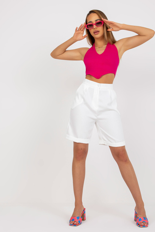 Bílé dámské kraťasy elegantně s kapsami