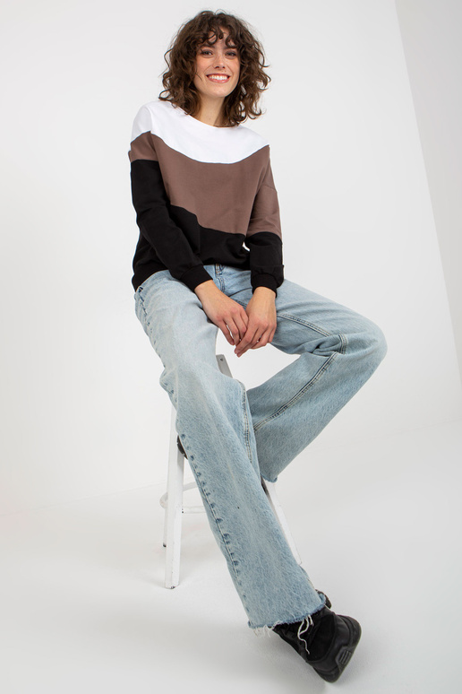 Bílá a černá bavlněná mikina basic...