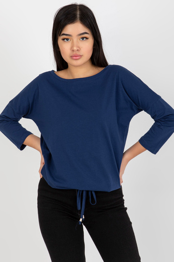 Tmavě modrá basic halenka s...