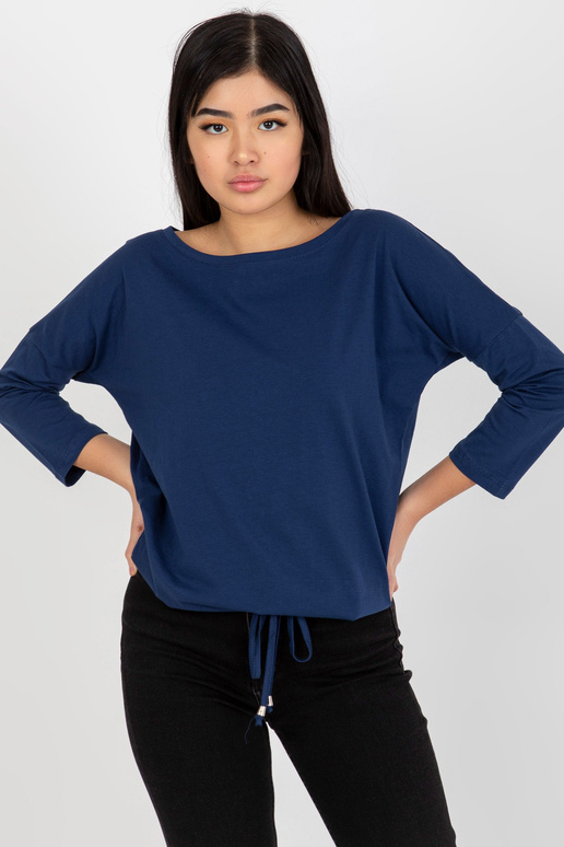 Tmavě modrá basic halenka s...