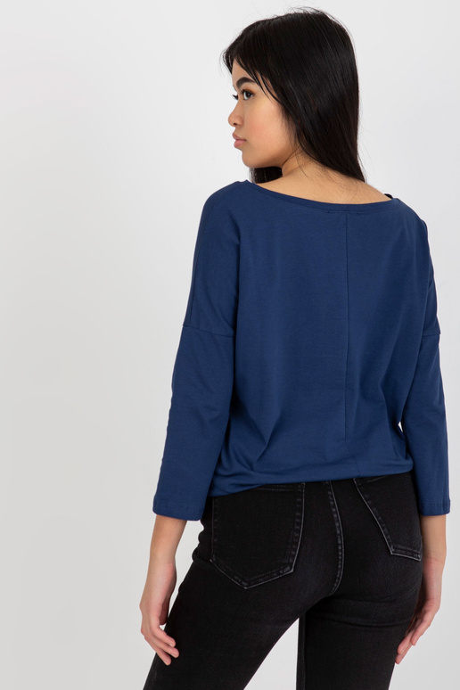 Tmavě modrá basic halenka s...