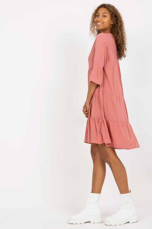 Zaprášené růžové viskózové šaty s...