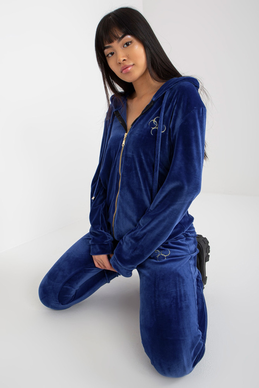 Kobaltový dámský velurový set s...